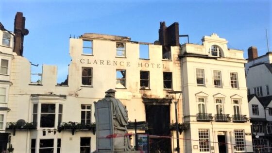 Britain's Oldest Hotel Burns Down 7 Royal Clarence hotel fire damage