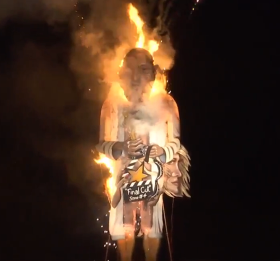 Giant Harvey Weinstein effigy burned in Kent 2 Weinstein effigy burning