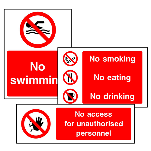 Health & Safety Signs 14 Prohibition signs