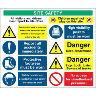 Site safety All visitors and drivers must report to site office