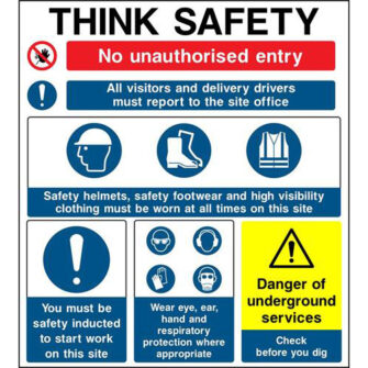 Think Safety Multi Message Sign