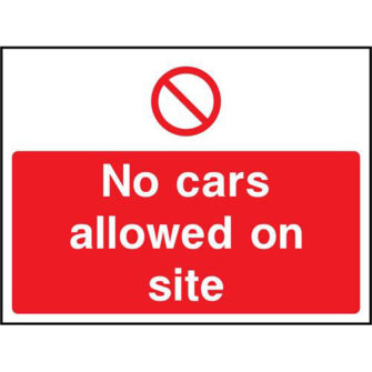 No cars allowed on site