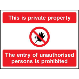 Private Property Unauthorised persons prohibited