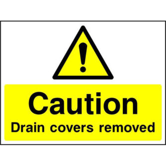 Caution drain covers removed