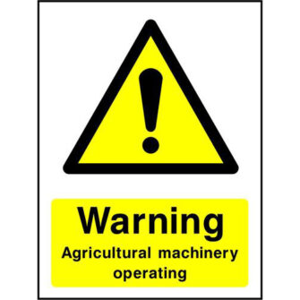 Warning Agricultural machinery operating