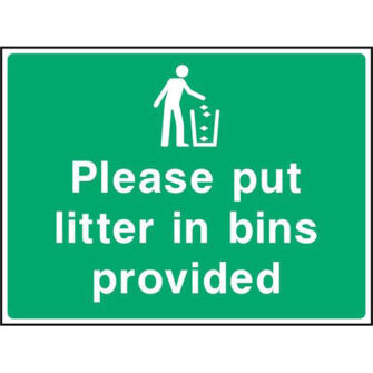 Please put litter in bins provided