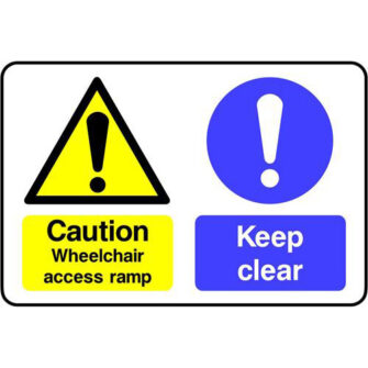 Caution Wheelchair access ramp