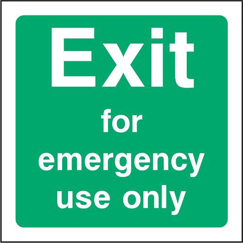Exit for emergency use only 1 Exit for emergency use only