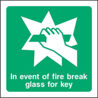 In event of fire break glass for key
