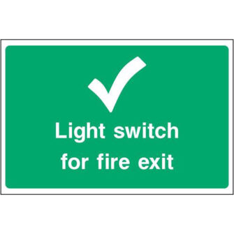 Light switch for fire exit