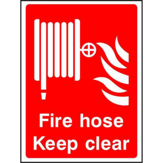 Fire hose Keep clear