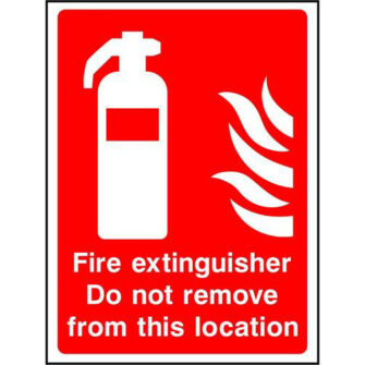 Fire extinguisher Do not remove