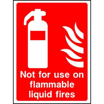 Not for use on flammable liquid fires