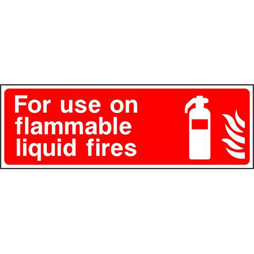 For use on flammable liquid fires 1 For use on flammable liquid fires