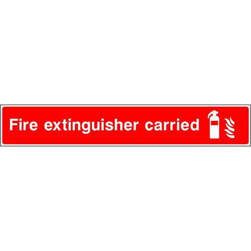 Fire extinguisher carried 1 Fire extinguisher carried