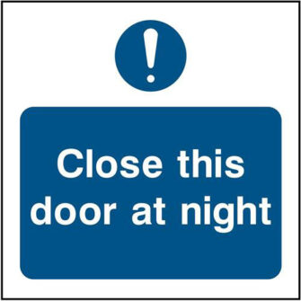 Close this door at night