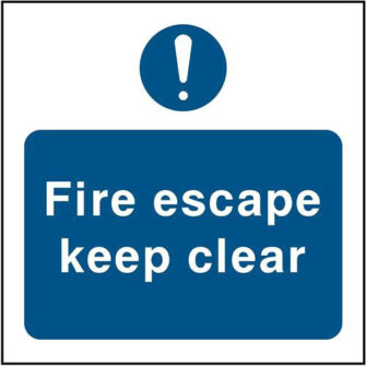 Fire escape keep clear