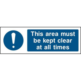 This area must be kept clear at all times
