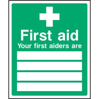 First Aid Your first aiders are
