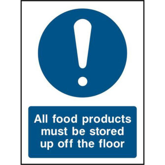 Food products stored off the floor