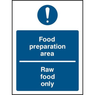 Food preparation area Raw food only