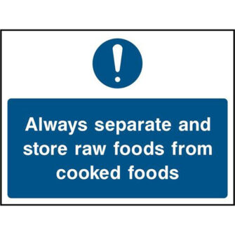 Store raw foods from cooked foods (landscape)