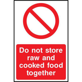 Do not store raw and cooked food together
