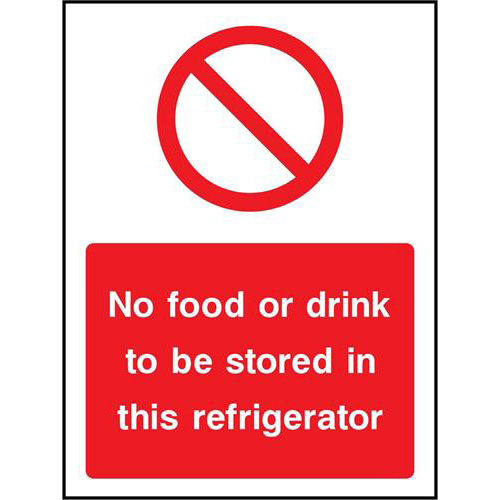 No food or drink to be stored in this refrigerator 1 No food or drink to be stored in this refrigerator