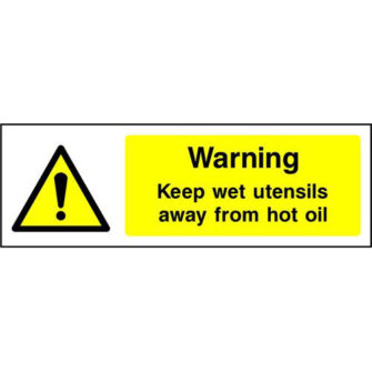 Warning Keep wet utensils away from hot oil