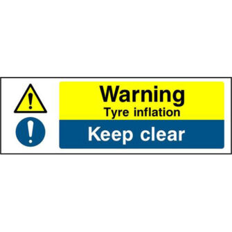 Warning Tyre inflation Keep clear