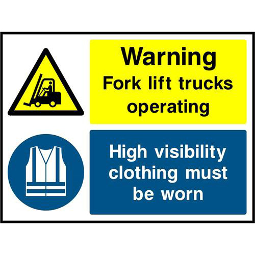 Warning Fork lift trucks operating High visibility clothing 1 Warning Fork lift trucks operating High visibility clothing