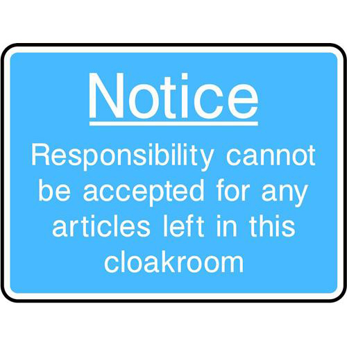 Cloakroom Notice 1 Cloakroom Notice
