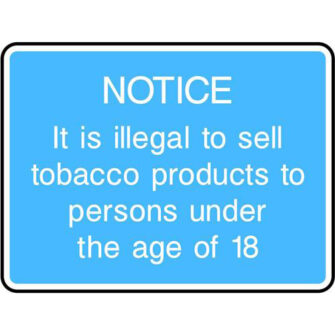 Tobacco under 18 notice