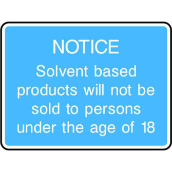Solvent based products under 18 notice