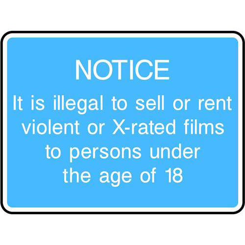 Violent or X-rated films under 18 notice 1 Violent or X-rated films under 18 notice