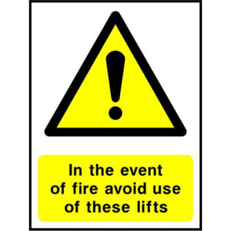 In the event of fire avoid use of these lifts