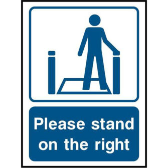 Please stand on the right