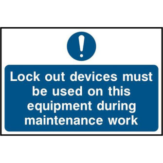 Lock out devices must be used on this equipment