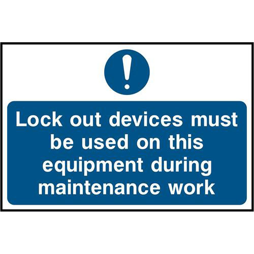 Lock out devices must be used on this equipment 1 Lock out devices must be used on this equipment