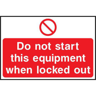 Do not start this equipment when locked out