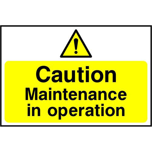 Caution Maintenance in operation 1 Caution Maintenance in operation