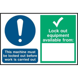 Lock out equipment available from 2