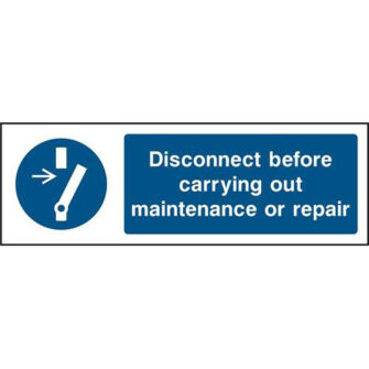 Disconnect before maintenance or repair