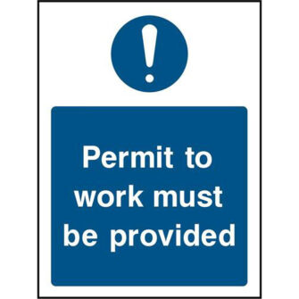 Permit to work must be provided