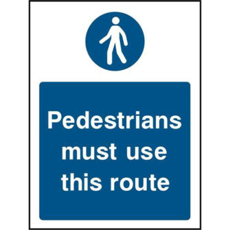 Pedestrains must use this route