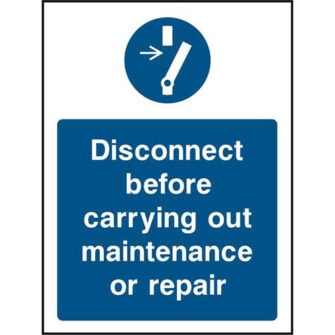 Disconnect before maintenance or repair
