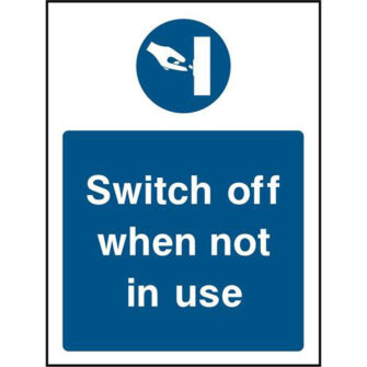 Switch off when not in use