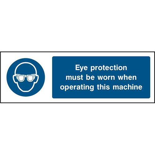 Eye protection must be worn when operating this machine 1 Eye protection must be worn when operating this machine