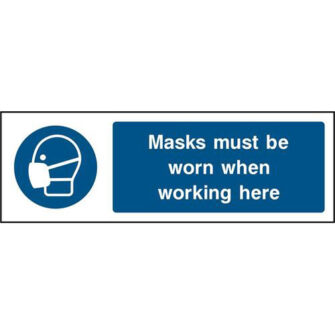 Masks must be worn when working here