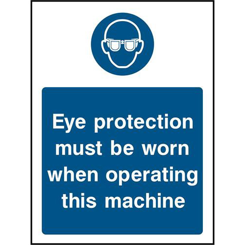 Eye protection must be worn when operating this machine 1 Eye protection must be worn when operating this machine